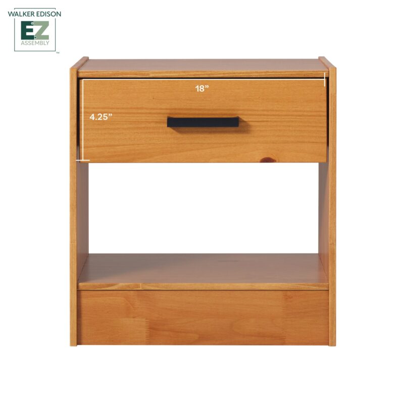 Declan 1-Drawer Solid Wood Nightstand With Handles - Image 15