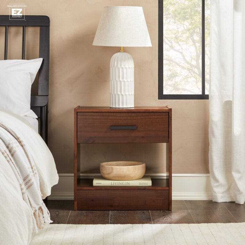 Declan 1-Drawer Solid Wood Nightstand With Handles - Image 3