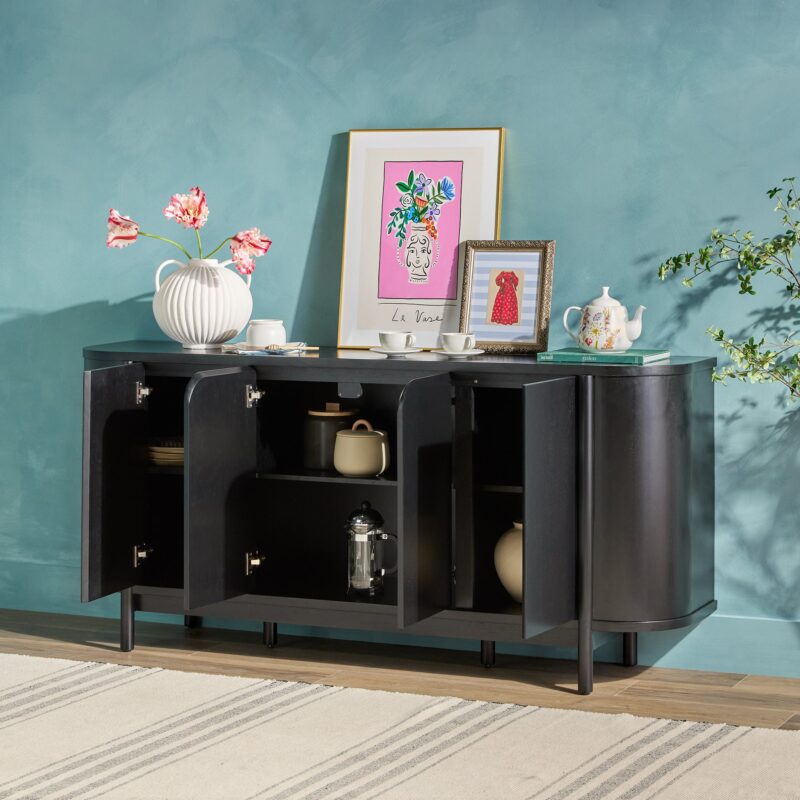 Ezra 70" Modern Curved Sideboard Cabinet - Image 14
