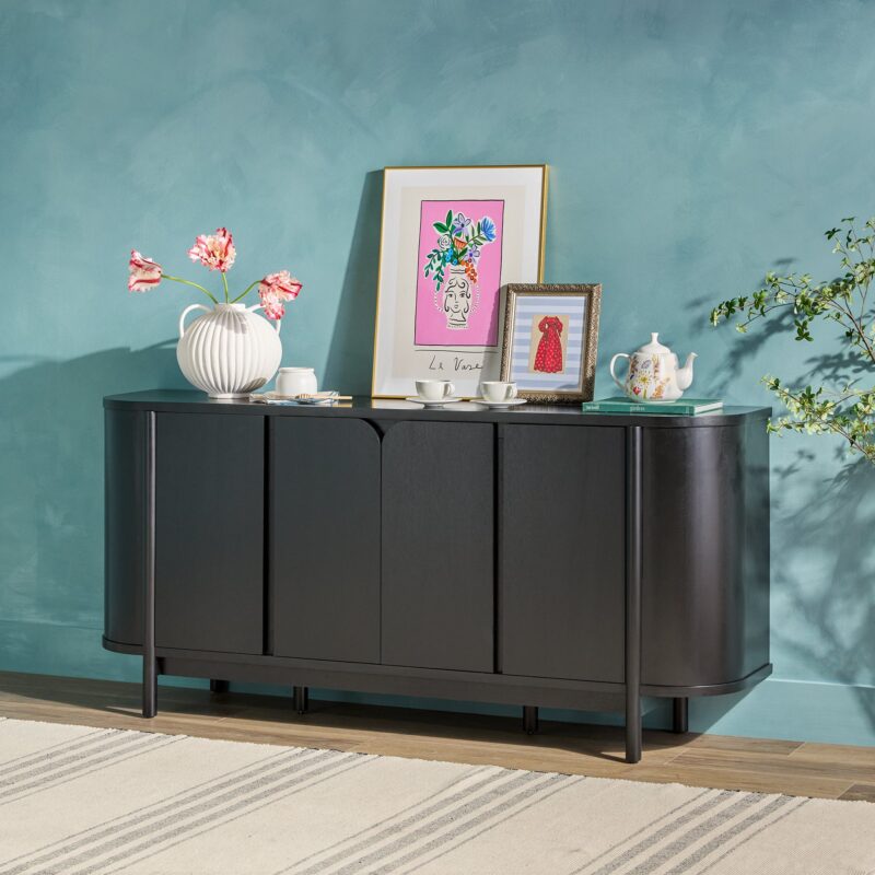 Ezra 70" Modern Curved Sideboard Cabinet - Image 11