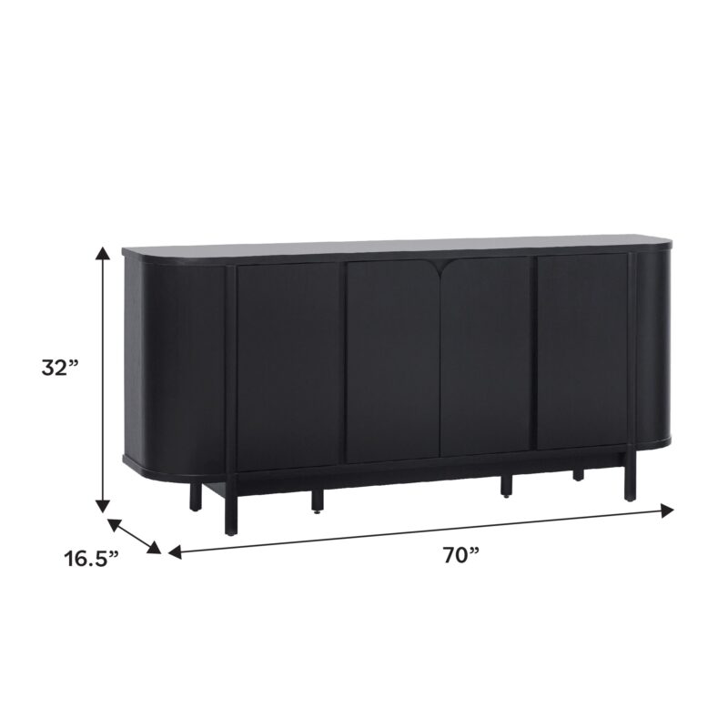 Ezra 70" Modern Curved Sideboard Cabinet - Image 18