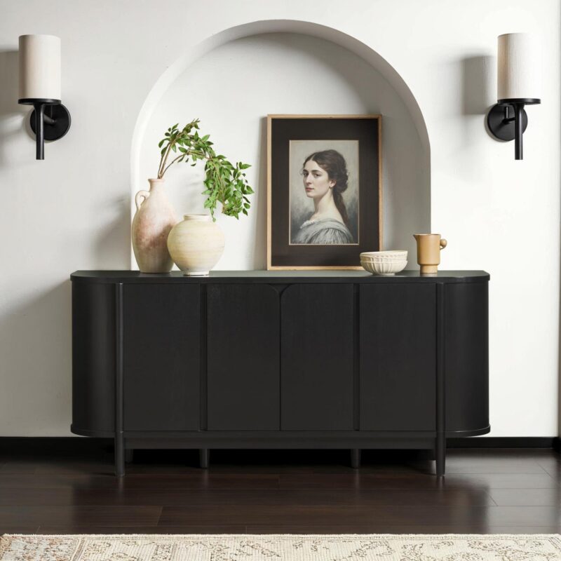 Ezra 70" Modern Curved Sideboard Cabinet - Image 9