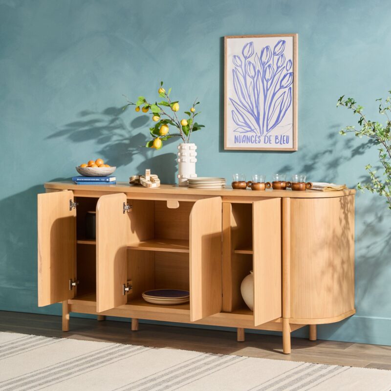 Ezra 70" Modern Curved Sideboard Cabinet - Image 5