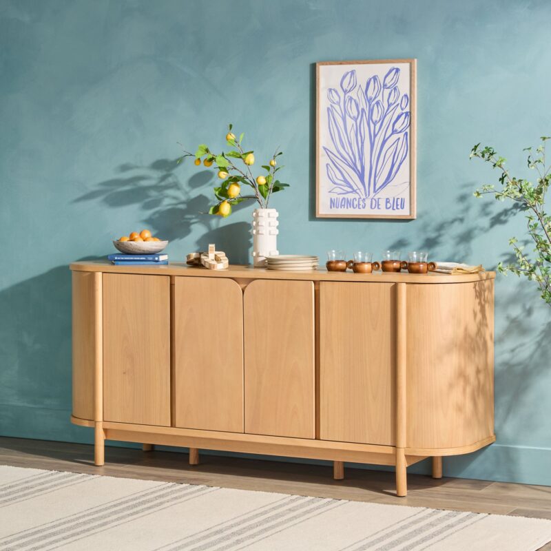 Ezra 70" Modern Curved Sideboard Cabinet - Image 3
