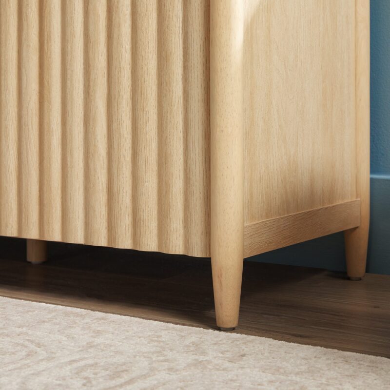 Flynn Scandinavian Reeded TV Stand with Storage - Image 20
