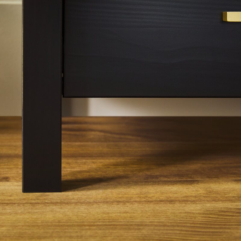Isla Modern Easy Assembly 2 Drawer Nightstand with Glass Top - Image 9