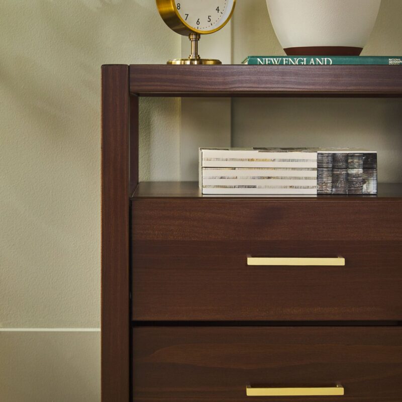 Isla Modern Easy Assembly 2 Drawer Nightstand with Glass Top - Image 15