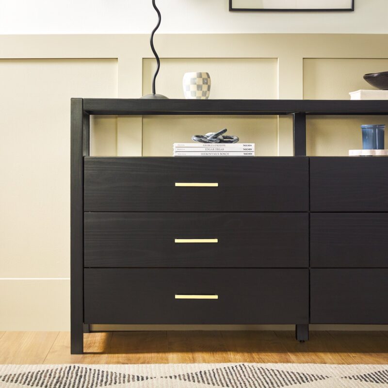 Isla Modern Easy Assembly 6 Drawer Dresser with Glass Top - Image 7