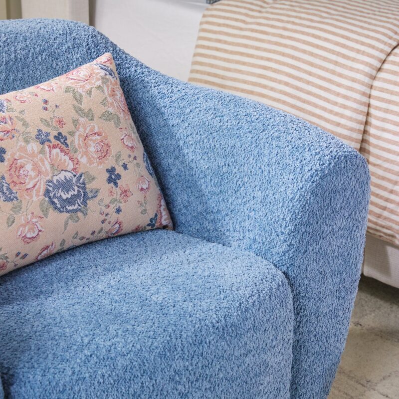 Linley Contemporary Easy Assembly Boucle Small Accent Chair - Image 19