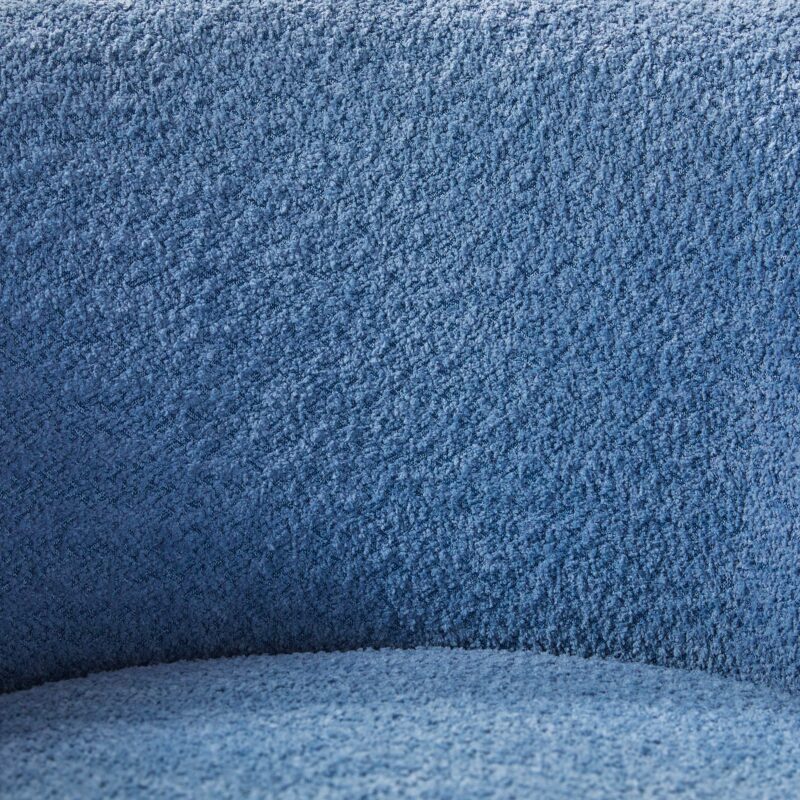 Linley Contemporary Bouclé Upholstered Accent Chair with Ottoman Set - Image 15