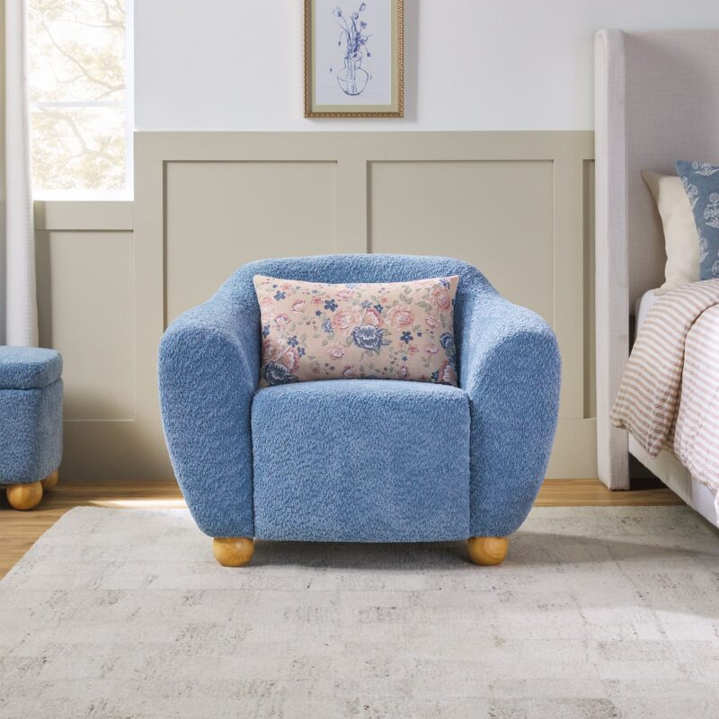 Linley Contemporary Easy Assembly Boucle Small Accent Chair - Image 14