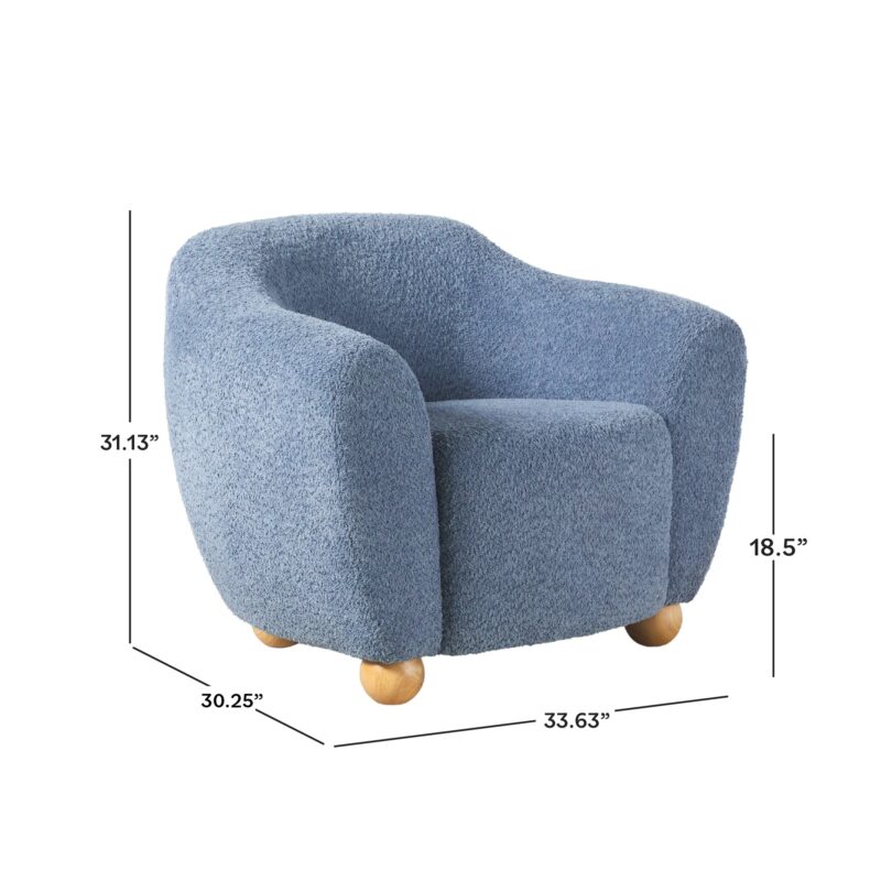 Linley Contemporary Bouclé Upholstered Accent Chair with Ottoman Set - Image 17