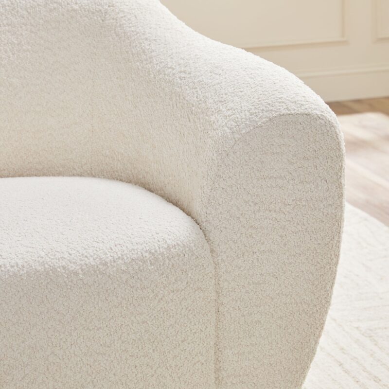 Linley Contemporary Easy Assembly Boucle Small Accent Chair - Image 9