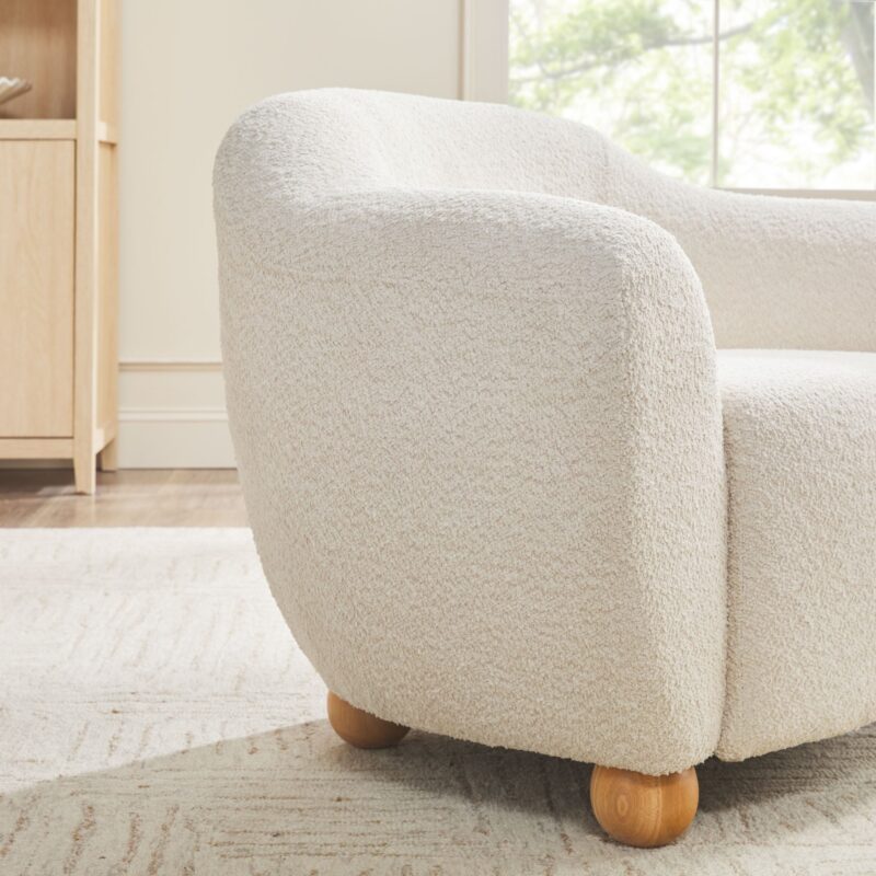 Linley Contemporary Easy Assembly Boucle Small Accent Chair - Image 11