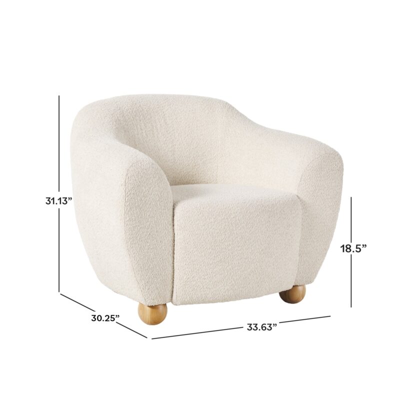 Linley Contemporary Easy Assembly Boucle Small Accent Chair - Image 6