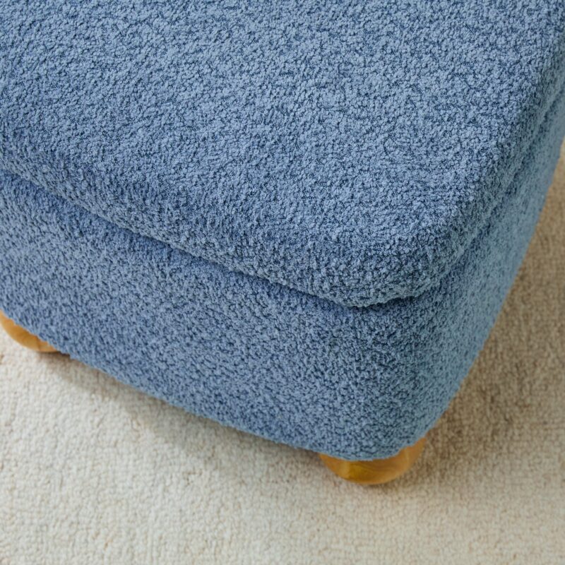 Linley Contemporary Easy Assembly Boucle Small Storage Ottoman - Image 19