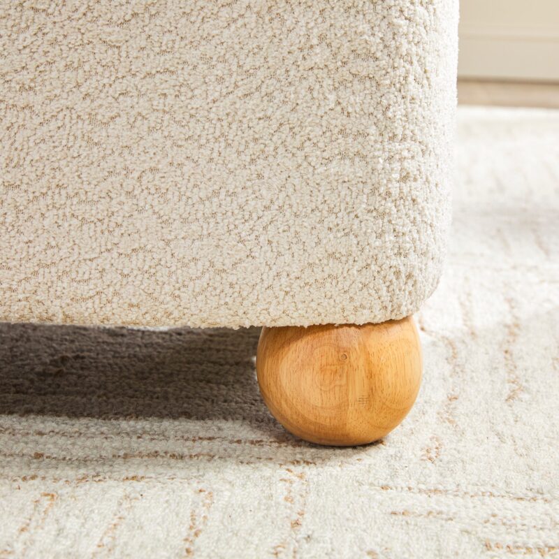 Linley Contemporary Easy Assembly Boucle Small Storage Ottoman - Image 10