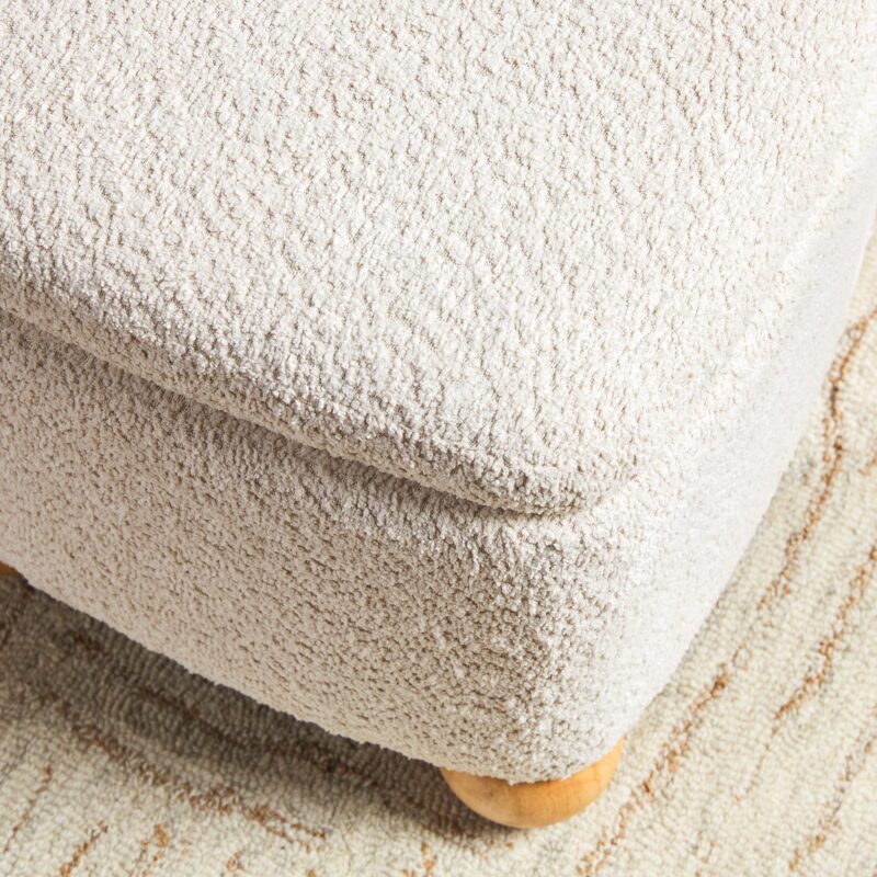 Linley Contemporary Easy Assembly Boucle Small Storage Ottoman - Image 11