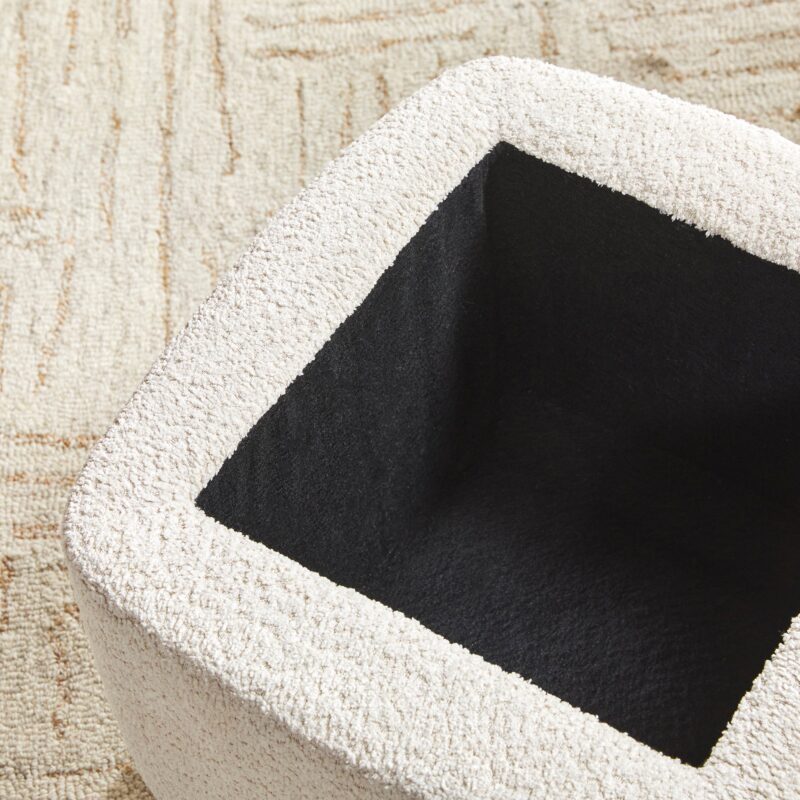 Linley Contemporary Easy Assembly Boucle Small Storage Ottoman - Image 8