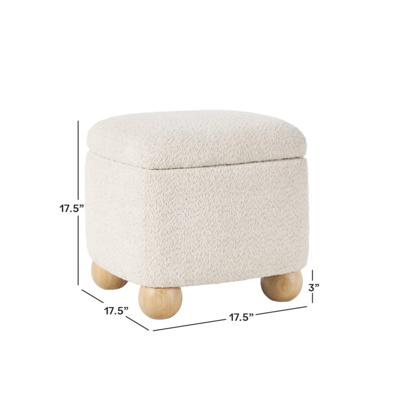 Linley Contemporary Easy Assembly Boucle Small Storage Ottoman - Image 12