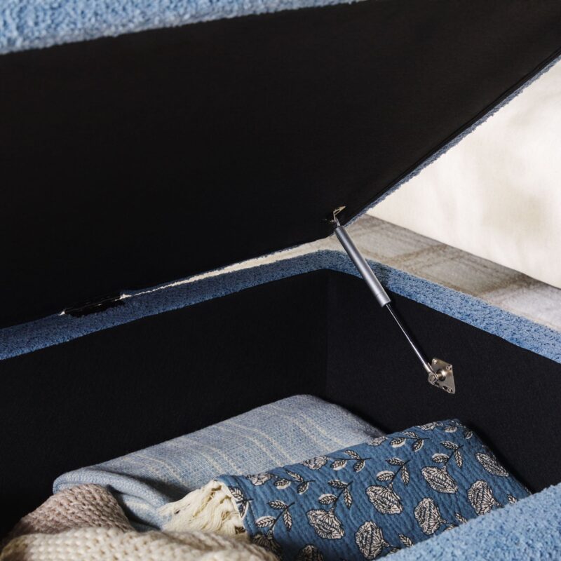 Linley Contemporary Easy Assembly Boucle Large Storage Ottoman - Image 18