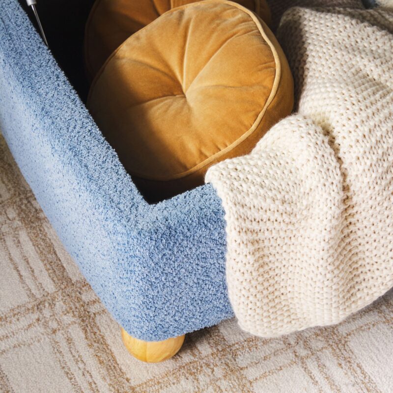 Linley Contemporary Easy Assembly Boucle Large Storage Ottoman - Image 19