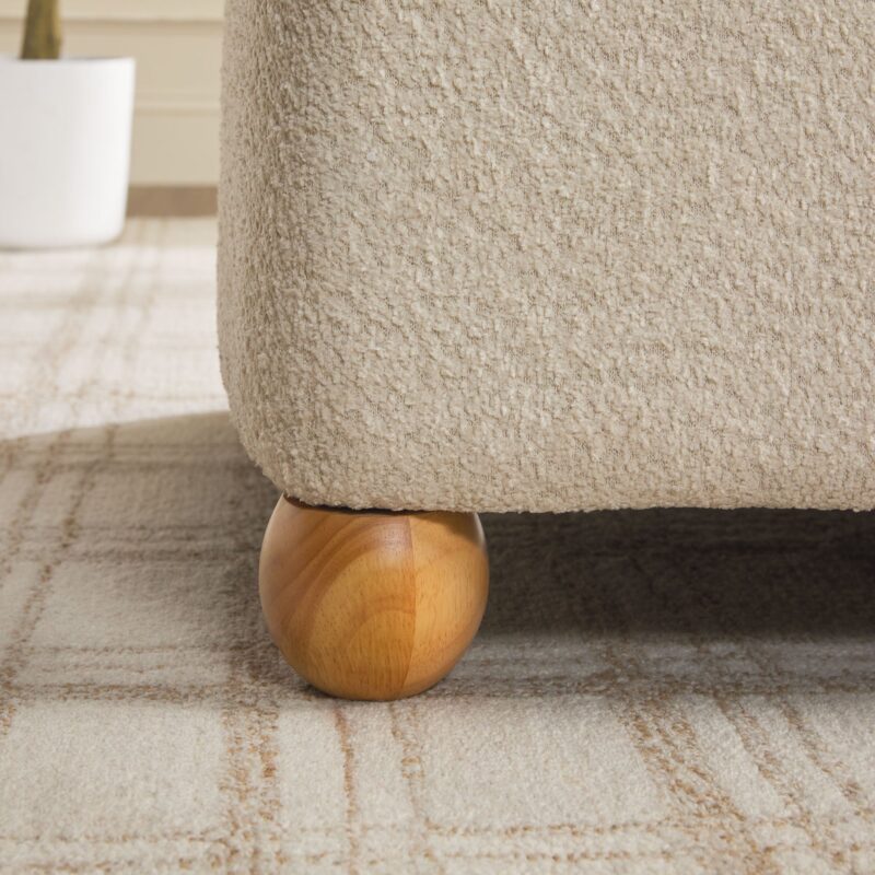 Linley Contemporary Easy Assembly Boucle Large Storage Ottoman - Image 8
