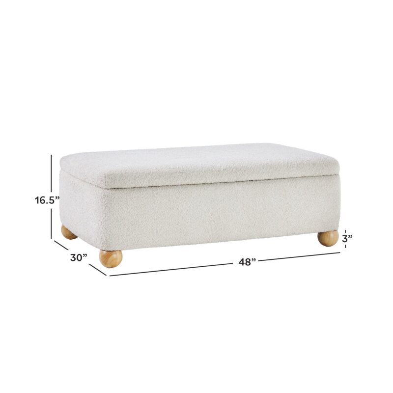 Linley Contemporary Easy Assembly Boucle Large Storage Ottoman - Image 5