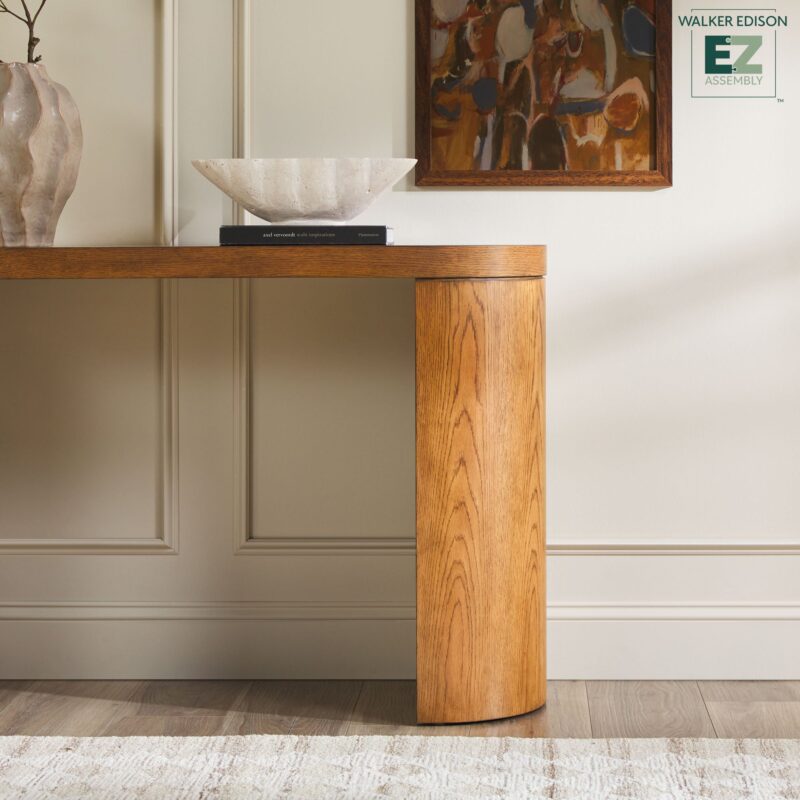 Maya Modern Oak Wood Veneer 48" Console Entry Table with Storage - Image 7