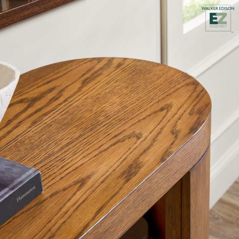 Maya Modern Oak Wood Veneer 48" Console Entry Table with Storage - Image 11