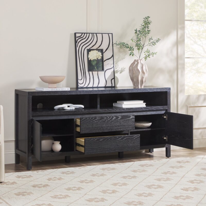 Nash 65" Modern Farmhouse Rustic Oak Wood Sideboard / TV Stand - Image 3