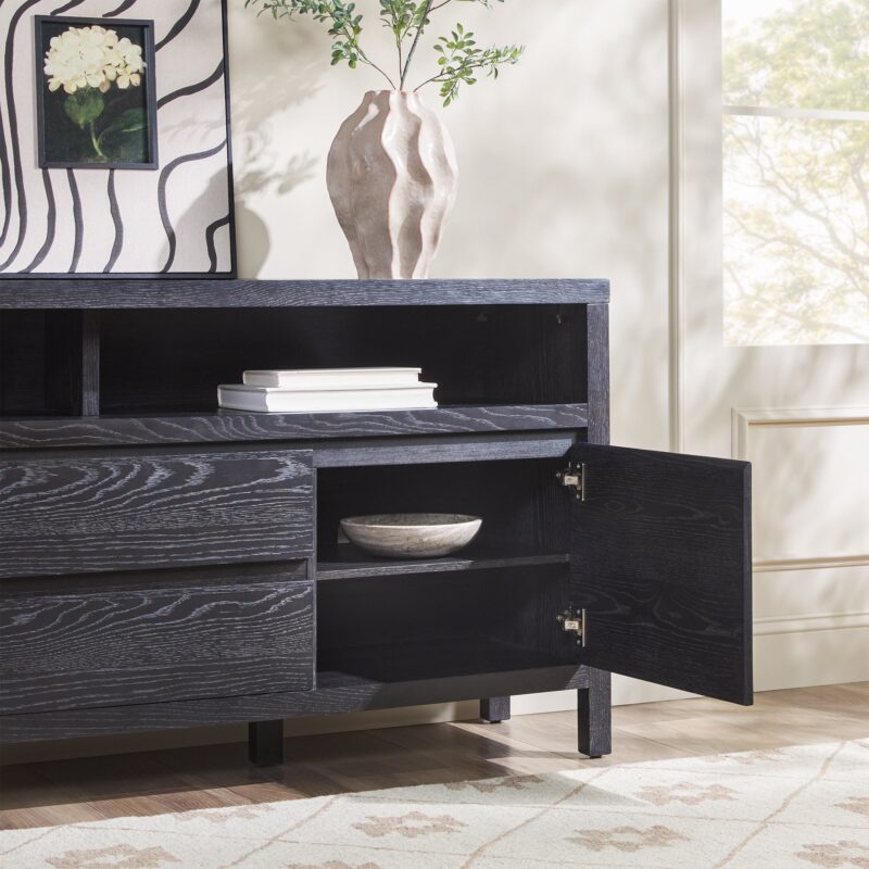 Nash 65" Modern Farmhouse Rustic Oak Wood Sideboard / TV Stand - Image 9