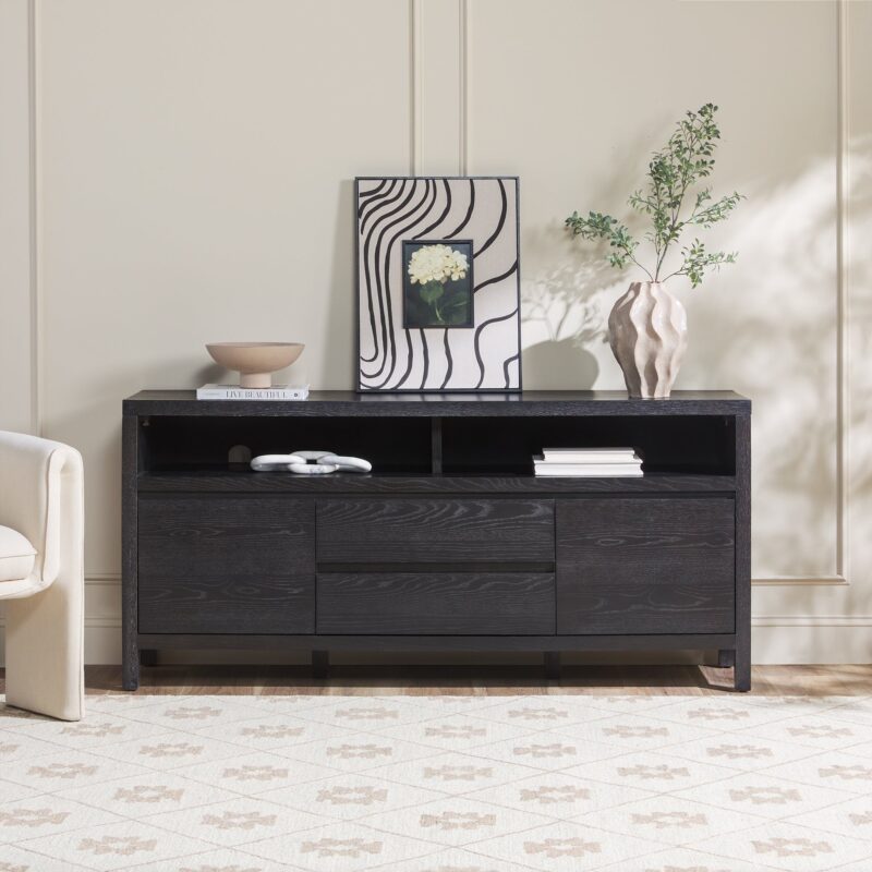 Nash 65" Modern Farmhouse Rustic Oak Wood Sideboard / TV Stand - Image 5