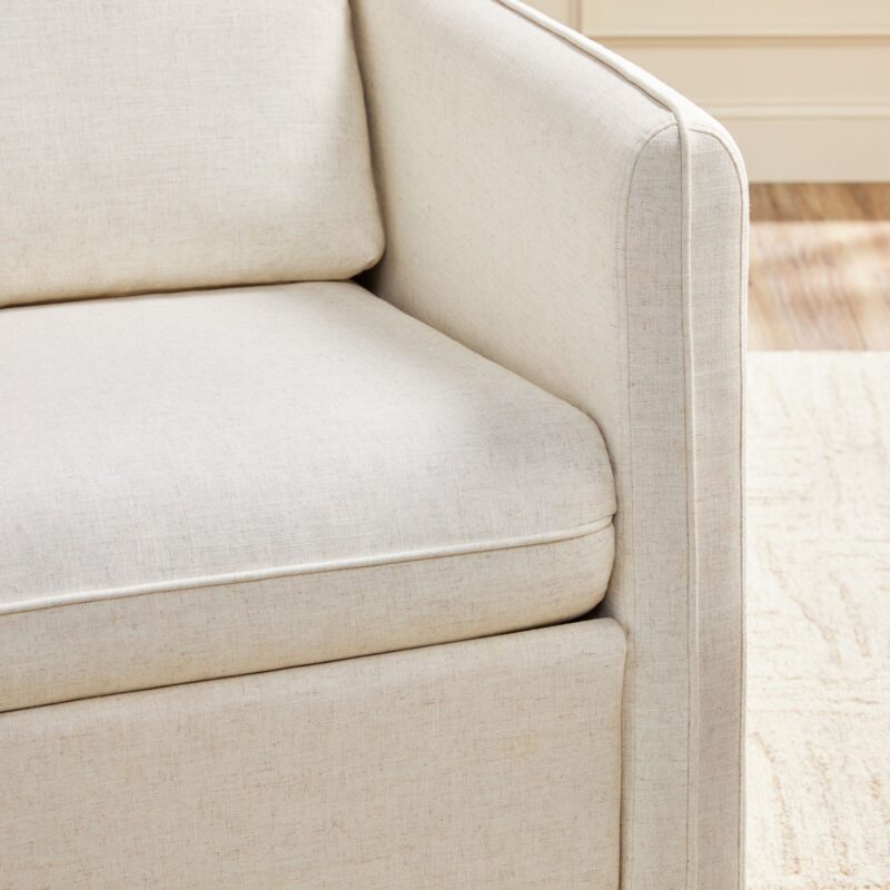 Nash Modern Farmhouse Easy Assembly Linen Swivel Accent Chair - Image 6