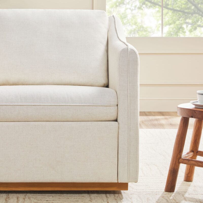 Nash Modern Farmhouse Easy Assembly Linen Swivel Accent Chair - Image 7