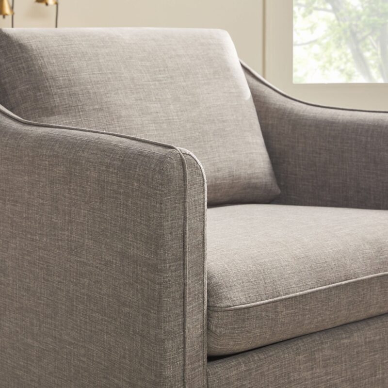 Nash Modern Farmhouse Easy Assembly Linen Swivel Accent Chair - Image 18