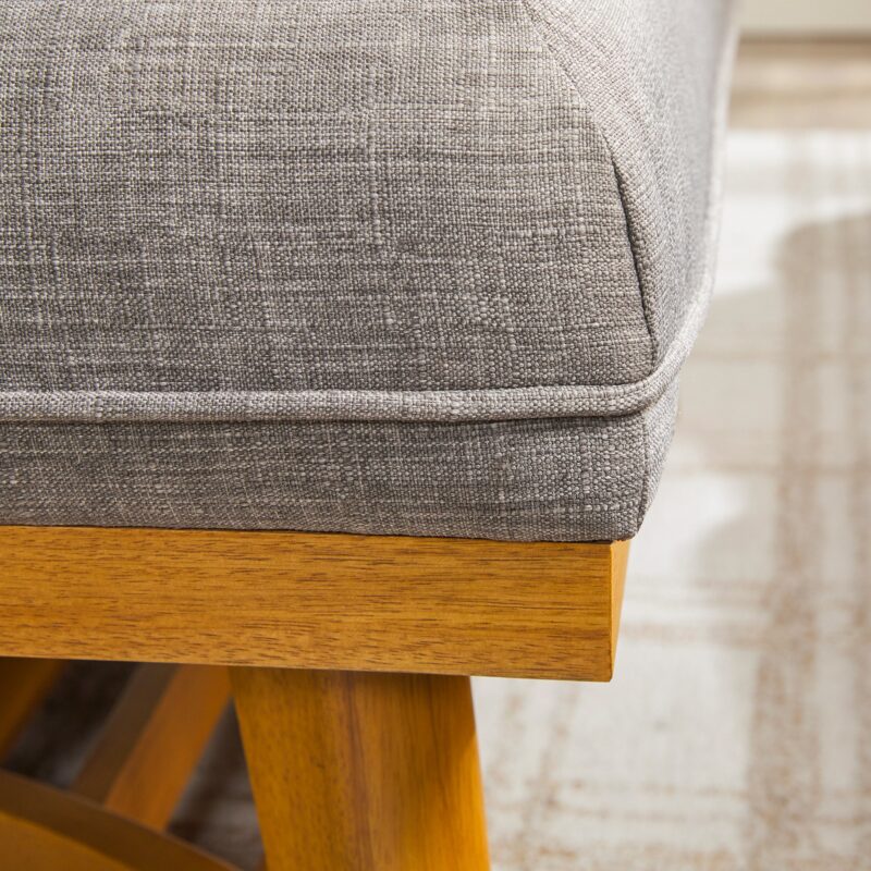 Nash Modern Farmhouse Easy Assembly Linen Large Ottoman - Image 17