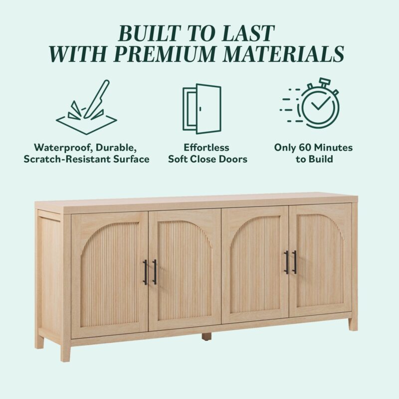Sasha Modern Reeded Sideboard / TV Stand - Image 2