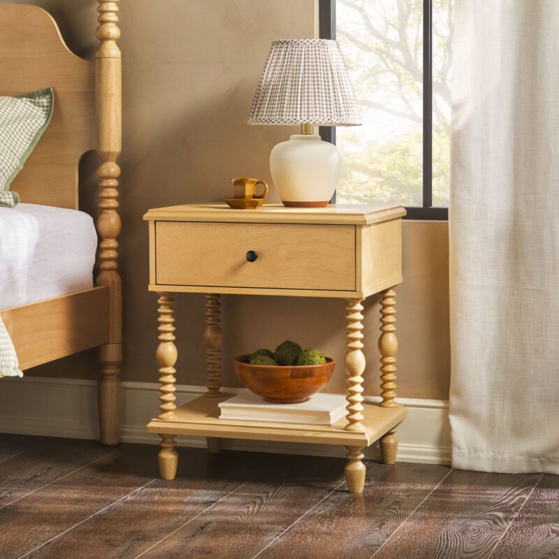 Traditional Vivienne Easy Assembly Solid Wood Nightstand - Image 2