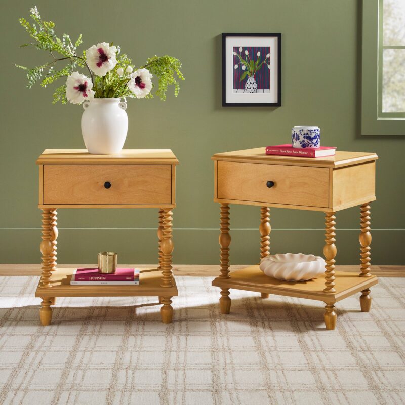 Traditional Vivienne Easy Assembly Solid Wood Nightstand - Image 53