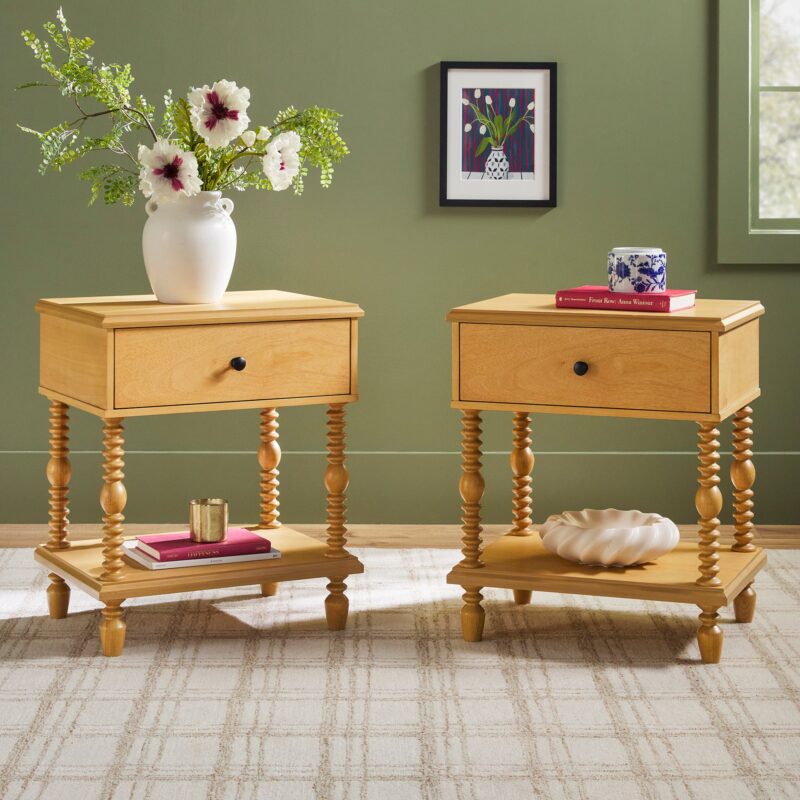 Traditional Vivienne Easy Assembly Solid Wood Nightstand - Image 52