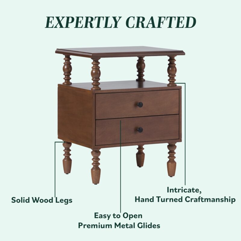 Traditional Vivienne Easy Assembly Solid Wood Nightstand - Image 31