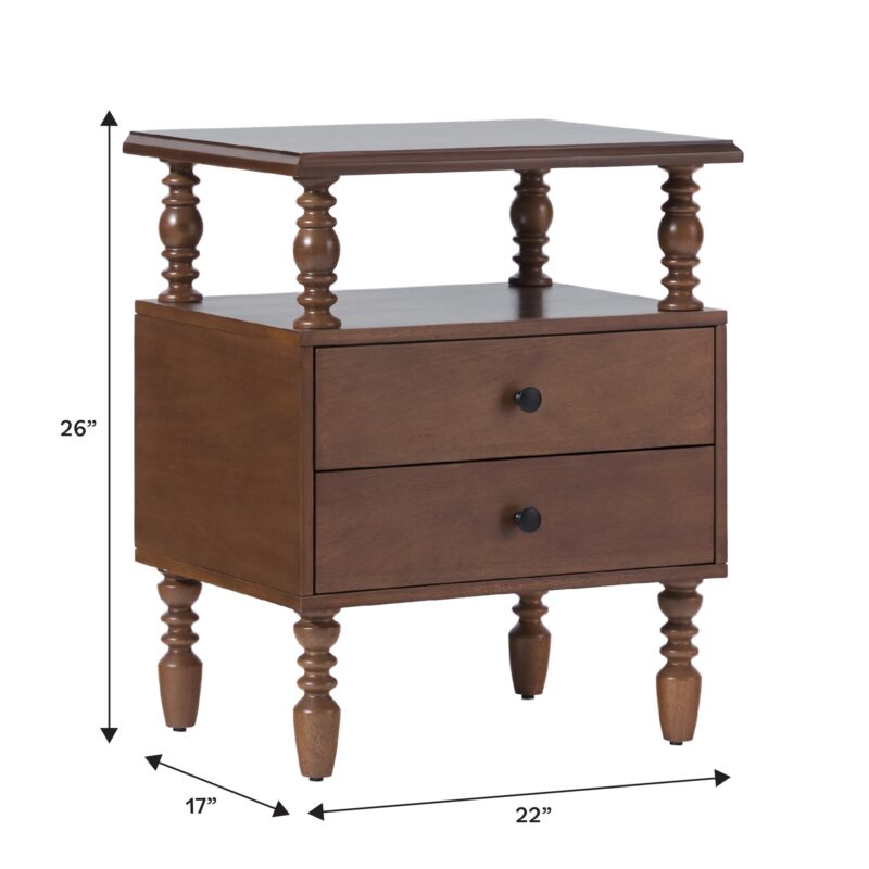 Traditional Vivienne Easy Assembly Solid Wood Nightstand - Image 35