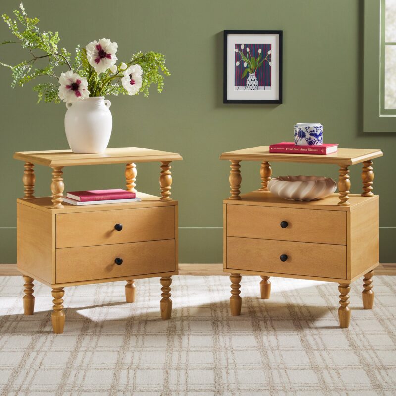 Traditional Vivienne Easy Assembly Solid Wood Nightstand - Image 61