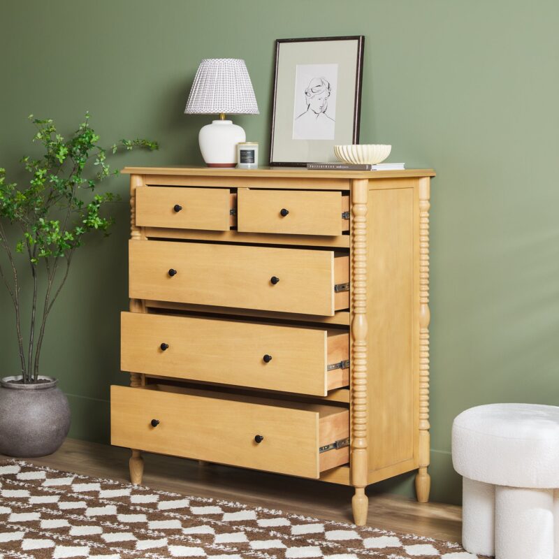 Traditional Vivienne 5-Drawer Easy Assembly Solid Wood Dresser - Image 20