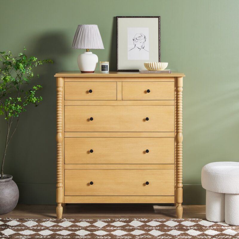 Traditional Vivienne 5-Drawer Easy Assembly Solid Wood Dresser - Image 19