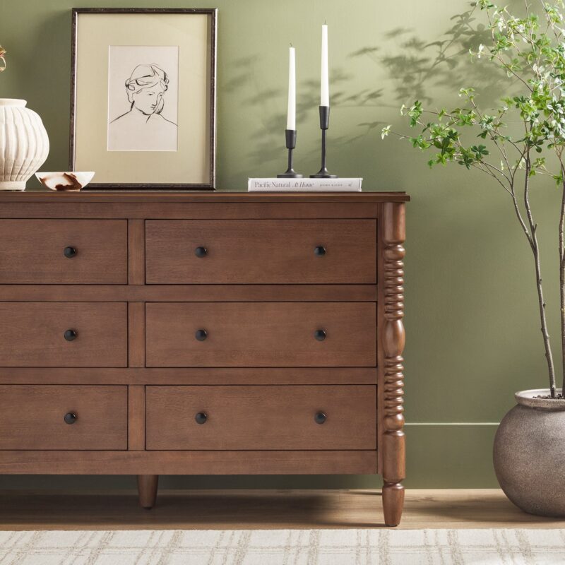 Traditional Vivienne 6-Drawer Easy Assembly Solid Wood Dresser - Image 15