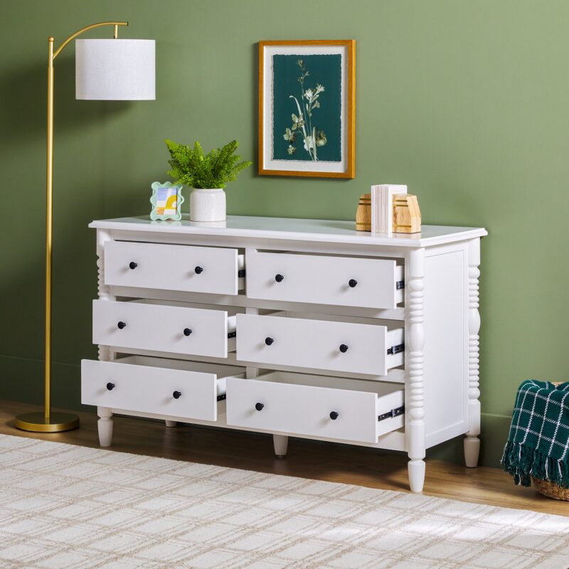 Traditional Vivienne 6-Drawer Easy Assembly Solid Wood Dresser - Image 27