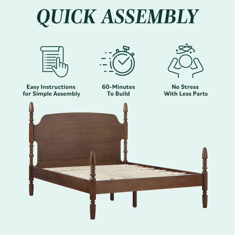Traditional Vivienne Easy Assembly Solid Wood Bed - Image 19