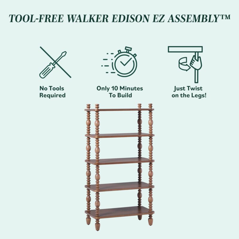 Traditional Vivienne Easy Assembly Solid Wood Short Bookshelf - Image 7